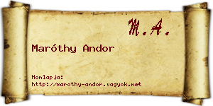 Maróthy Andor névjegykártya