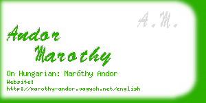andor marothy business card